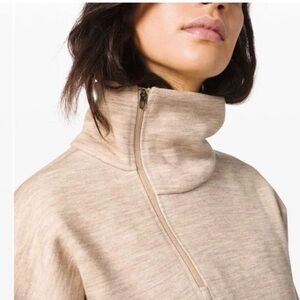 Lululemon Lab Esker 1/2 Zip Pullover Medium Beige Funnel Neck Athleisure